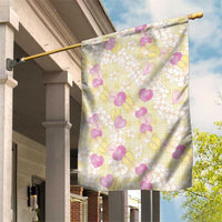 Anthurium Plumeria Lei Pastel Garden Flag Yellow Hawaiian Splendid Palaka LT01 House Flag Yellow - Polynesian Pride