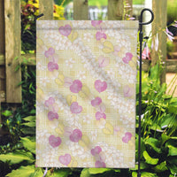 Anthurium Plumeria Lei Pastel Garden Flag Yellow Hawaiian Splendid Palaka LT01 Garden Flag Yellow - Polynesian Pride