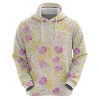 Anthurium Plumeria Lei Pastel Hoodie Yellow Hawaiian Splendid Palaka LT01 - Polynesian Pride