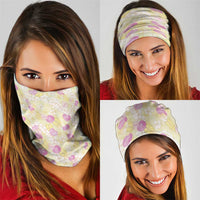Anthurium Plumeria Lei Pastel Neck Gaiter Yellow Hawaiian Splendid Palaka LT01 - Polynesian Pride