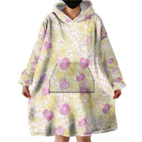 Anthurium Plumeria Lei Pastel Wearable Blanket Hoodie Yellow Hawaiian Splendid Palaka