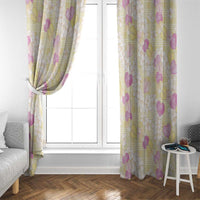 Anthurium Plumeria Lei Pastel Window Curtain Yellow Hawaiian Splendid Palaka LT01 - Polynesian Pride