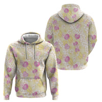 Anthurium Plumeria Lei Pastel Zip Hoodie Yellow Hawaiian Splendid Palaka LT01 - Polynesian Pride