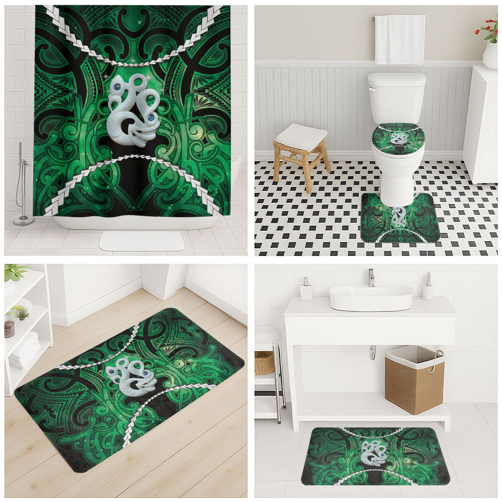 Maori Matariki Manaia Kakariki Bathroom Set Maori Kowhaiwhai Pattern Galaxy LT01 - Polynesian Pride