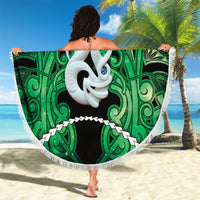 Maori Matariki Manaia Kakariki Beach Blanket Maori Kowhaiwhai Pattern Galaxy LT01 - Polynesian Pride