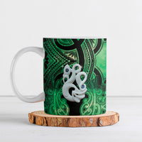 Personalised Maori Matariki Manaia Kakariki Ceramic Mug Maori Kowhaiwhai Pattern Galaxy LT01 Green - Polynesian Pride