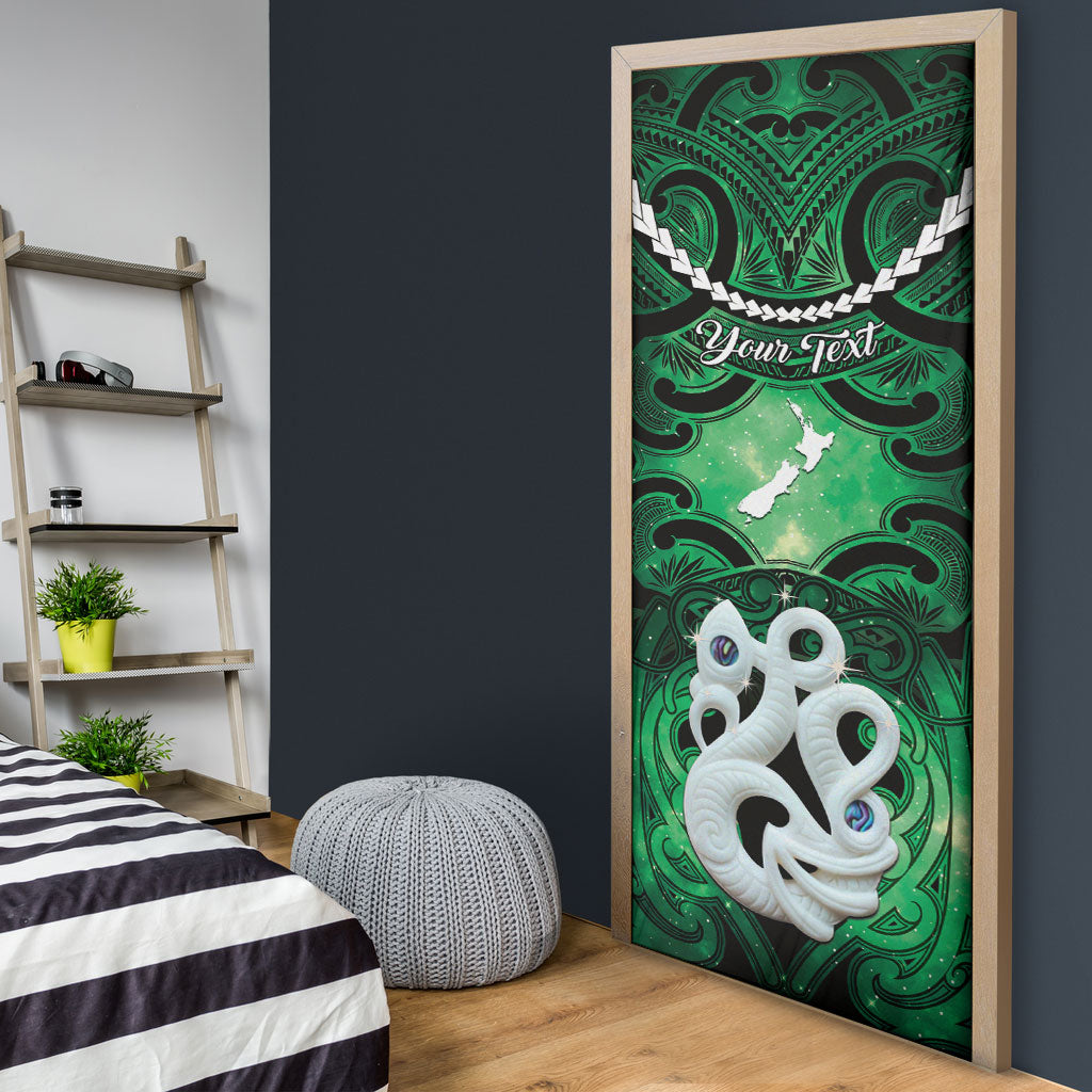 Personalised Maori Matariki Manaia Kakariki Door Cover Maori Kowhaiwhai Pattern Galaxy LT01 - Polynesian Pride