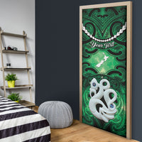 Personalised Maori Matariki Manaia Kakariki Door Cover Maori Kowhaiwhai Pattern Galaxy LT01 - Polynesian Pride