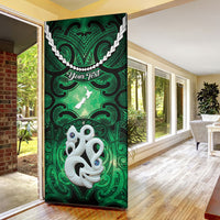 Personalised Maori Matariki Manaia Kakariki Door Cover Maori Kowhaiwhai Pattern Galaxy LT01 - Polynesian Pride