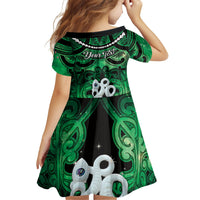 Personalised Maori Matariki Manaia Kakariki Family Matching Short Sleeve Bodycon Dress and Hawaiian Shirt Maori Kowhaiwhai Pattern Galaxy LT01 - Polynesian Pride