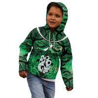 Personalised Maori Matariki Manaia Kakariki Kid Hoodie Maori Kowhaiwhai Pattern Galaxy LT01 - Polynesian Pride