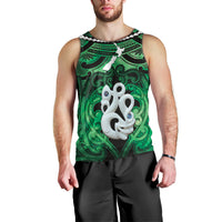 Personalised Maori Matariki Manaia Kakariki Men Tank Top Maori Kowhaiwhai Pattern Galaxy LT01 - Polynesian Pride
