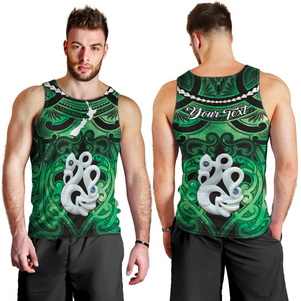 Personalised Maori Matariki Manaia Kakariki Men Tank Top Maori Kowhaiwhai Pattern Galaxy LT01 - Polynesian Pride