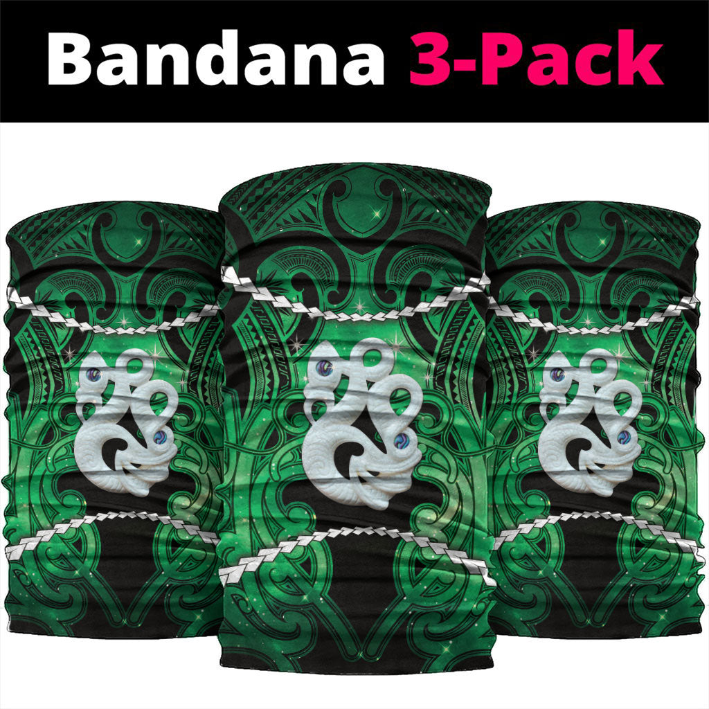 Maori Matariki Manaia Kakariki Neck Gaiter Maori Kowhaiwhai Pattern Galaxy
