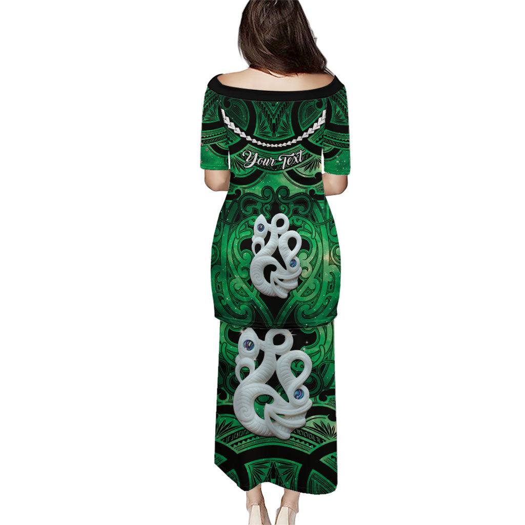 Personalised Maori Matariki Manaia Kakariki Puletasi Maori Kowhaiwhai Pattern Galaxy LT01 - Polynesian Pride