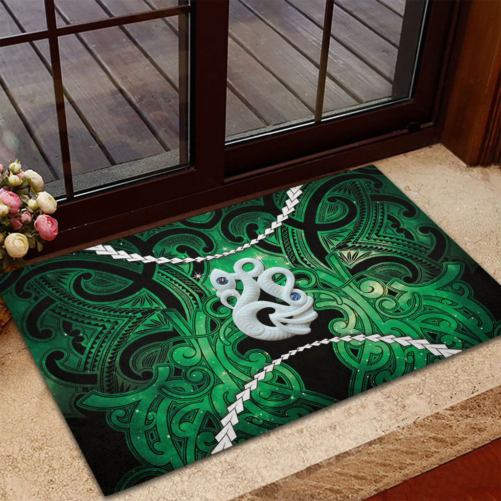 Maori Matariki Manaia Kakariki Rubber Doormat Maori Kowhaiwhai Pattern Galaxy LT01 - Polynesian Pride