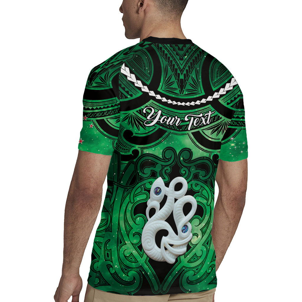 Personalised Maori Matariki Manaia Kakariki Rugby Jersey Maori Kowhaiwhai Pattern Galaxy