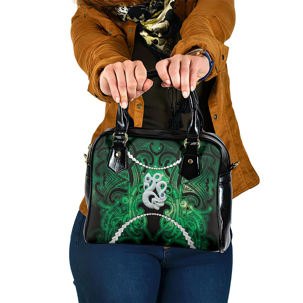 Maori Matariki Manaia Kakariki Shoulder Handbag Maori Kowhaiwhai Pattern Galaxy LT01 One Size Green - Polynesian Pride