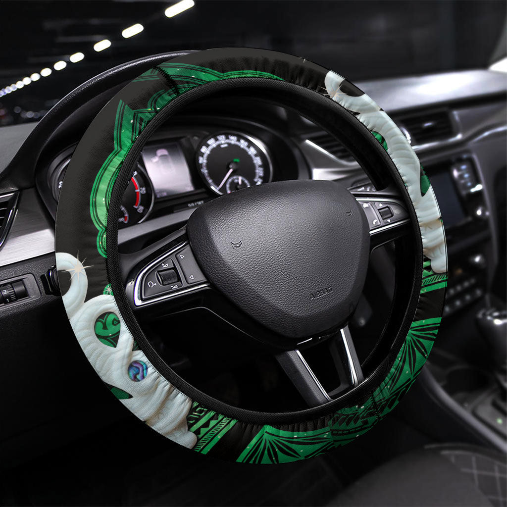 Maori Matariki Manaia Kakariki Steering Wheel Cover Maori Kowhaiwhai Pattern Galaxy