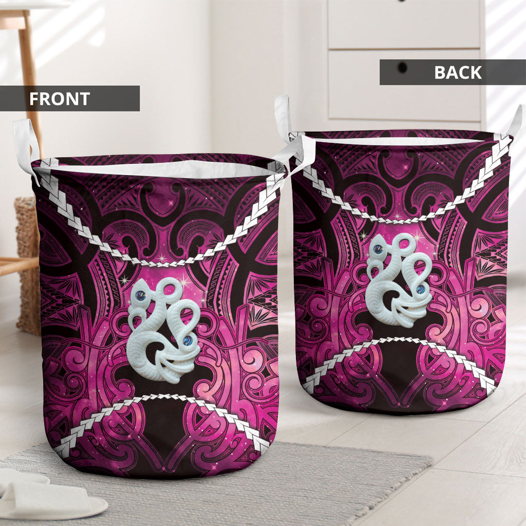 Maori Matariki Manaia Mawhero Laundry Basket Maori Kowhaiwhai Pattern Galaxy LT01 - Polynesian Pride