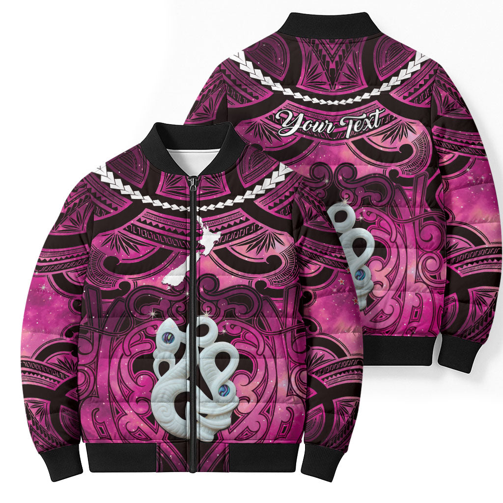 Personalised Maori Matariki Manaia Mawhero Bomber Puffer Jacket Maori Kowhaiwhai Pattern Galaxy LT01 - Polynesian Pride