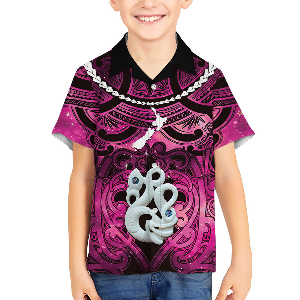 Personalised Maori Matariki Manaia Mawhero Hawaiian Shirt Maori Kowhaiwhai Pattern Galaxy