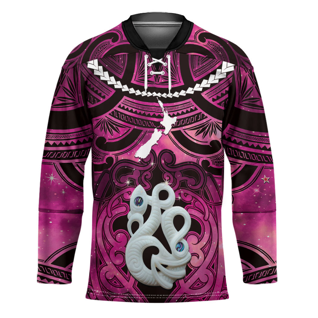 Personalised Maori Matariki Manaia Mawhero Hockey Jersey Maori Kowhaiwhai Pattern Galaxy
