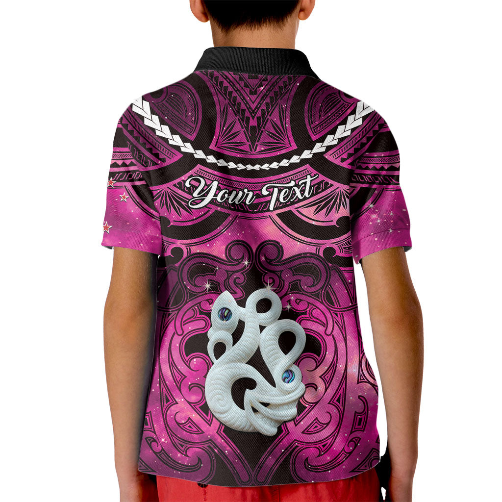 Personalised Maori Matariki Manaia Mawhero Kid Polo Shirt Maori Kowhaiwhai Pattern Galaxy LT01 - Polynesian Pride