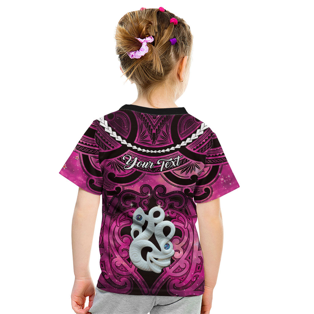 Personalised Maori Matariki Manaia Mawhero Kid T Shirt Maori Kowhaiwhai Pattern Galaxy LT01 - Polynesian Pride