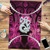 Maori Matariki Manaia Mawhero Puzzle Maori Kowhaiwhai Pattern Galaxy LT01 Pink - Polynesian Pride