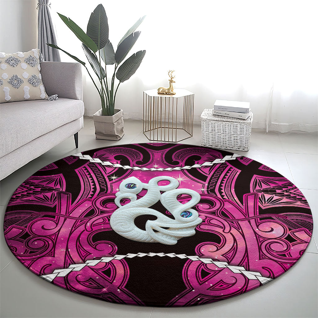 Maori Matariki Manaia Mawhero Round Carpet Maori Kowhaiwhai Pattern Galaxy LT01 - Polynesian Pride