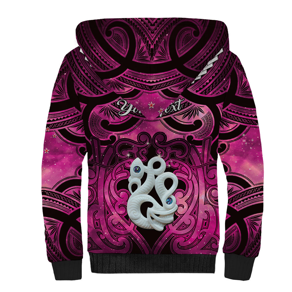 Personalised Maori Matariki Manaia Mawhero Sherpa Hoodie Maori Kowhaiwhai Pattern Galaxy LT01 - Polynesian Pride
