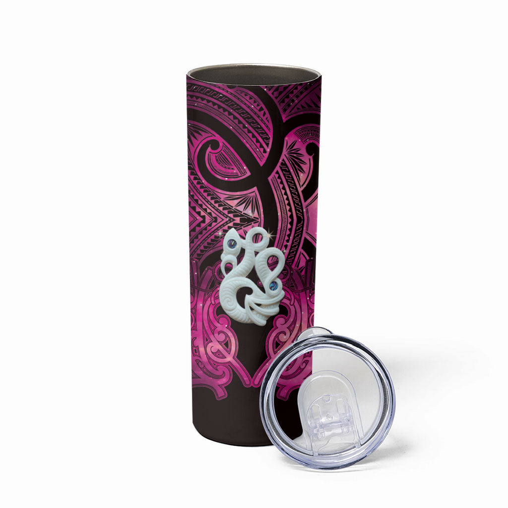 Personalised Maori Matariki Manaia Mawhero Skinny Tumbler Maori Kowhaiwhai Pattern Galaxy LT01 - Polynesian Pride