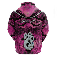 Personalised Maori Matariki Manaia Mawhero Zip Hoodie Maori Kowhaiwhai Pattern Galaxy LT01 - Polynesian Pride