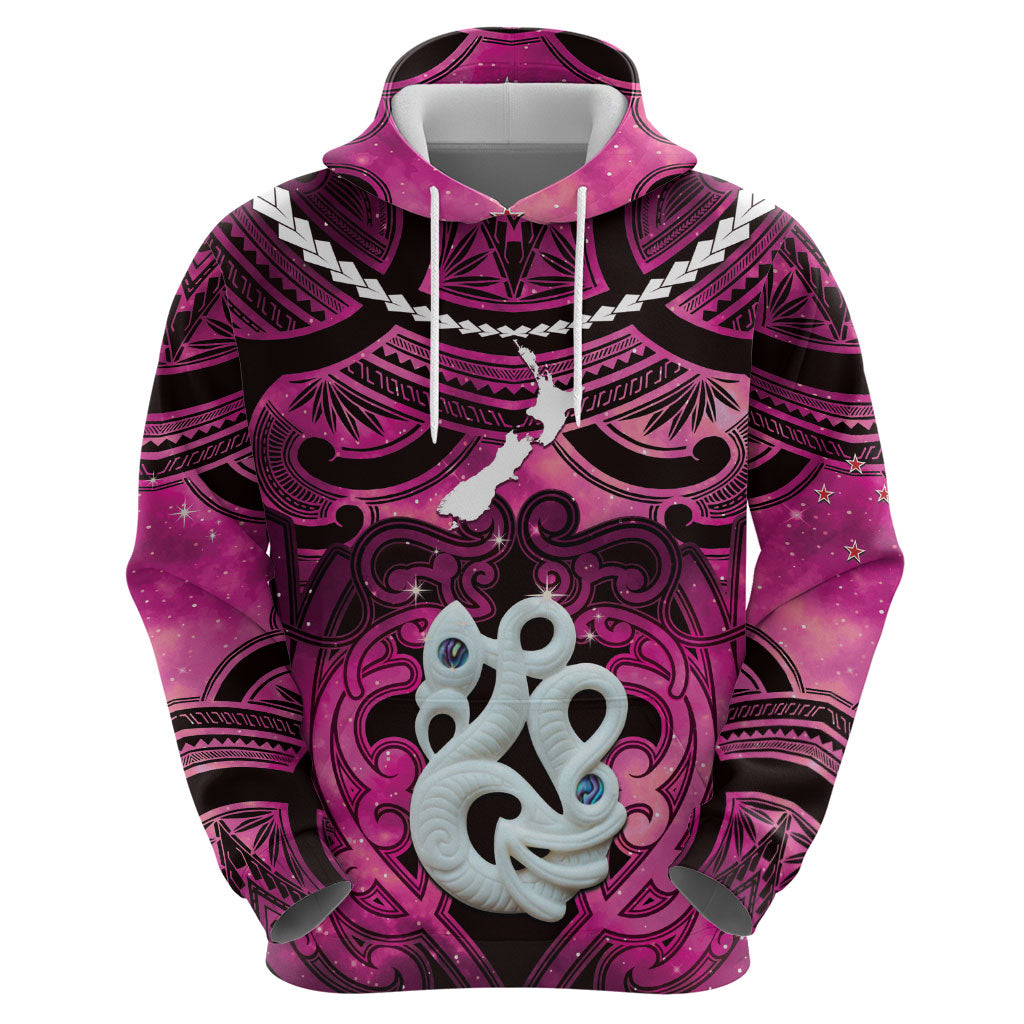 Personalised Maori Matariki Manaia Mawhero Zip Hoodie Maori Kowhaiwhai Pattern Galaxy LT01 - Polynesian Pride