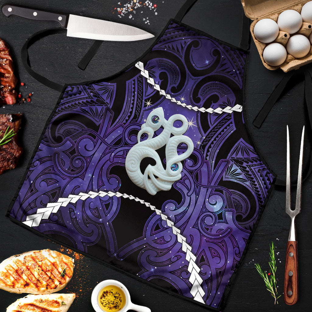 Maori Matariki Manaia Waiporoporo Apron Maori Kowhaiwhai Pattern Galaxy LT01 Purple - Polynesian Pride