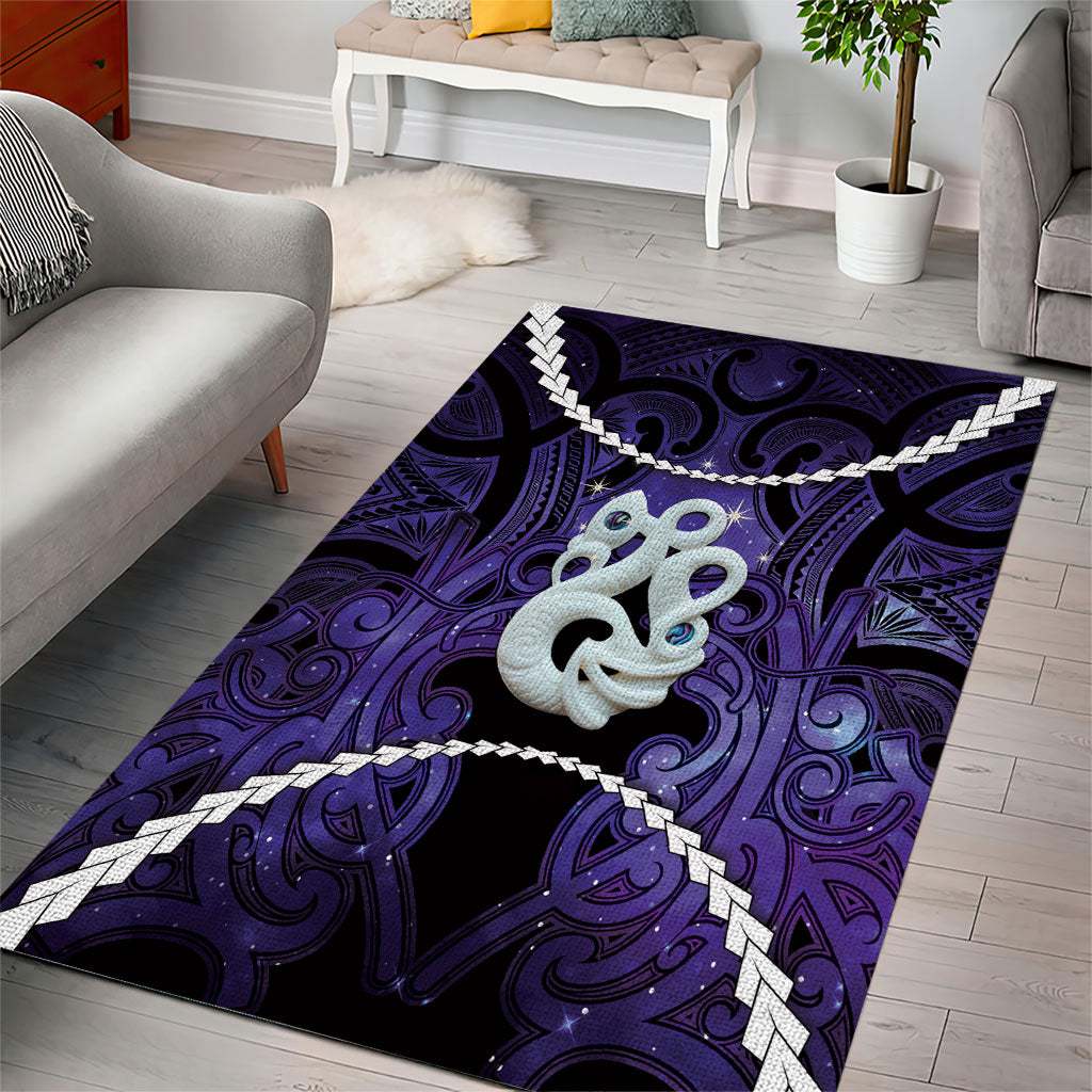 Maori Matariki Manaia Waiporoporo Area Rug Maori Kowhaiwhai Pattern Galaxy LT01 - Polynesian Pride