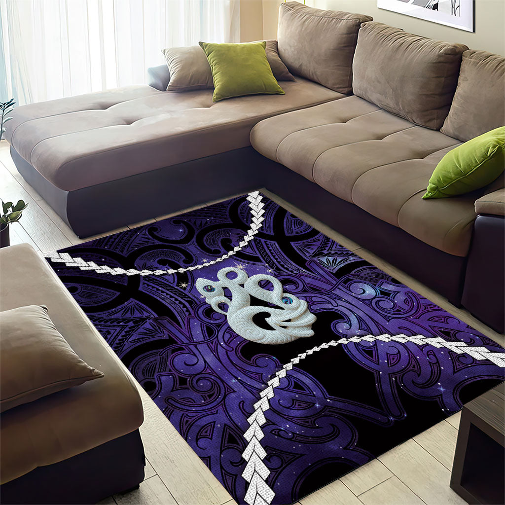 Maori Matariki Manaia Waiporoporo Area Rug Maori Kowhaiwhai Pattern Galaxy LT01 - Polynesian Pride