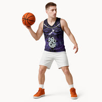 Personalised Maori Matariki Manaia Waiporoporo Basketball Jersey Maori Kowhaiwhai Pattern Galaxy LT01 - Polynesian Pride