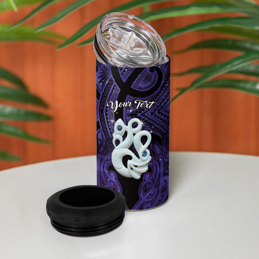 Personalised Maori Matariki Manaia Waiporoporo 4 in 1 Can Cooler Tumbler Maori Kowhaiwhai Pattern Galaxy LT01 - Polynesian Pride