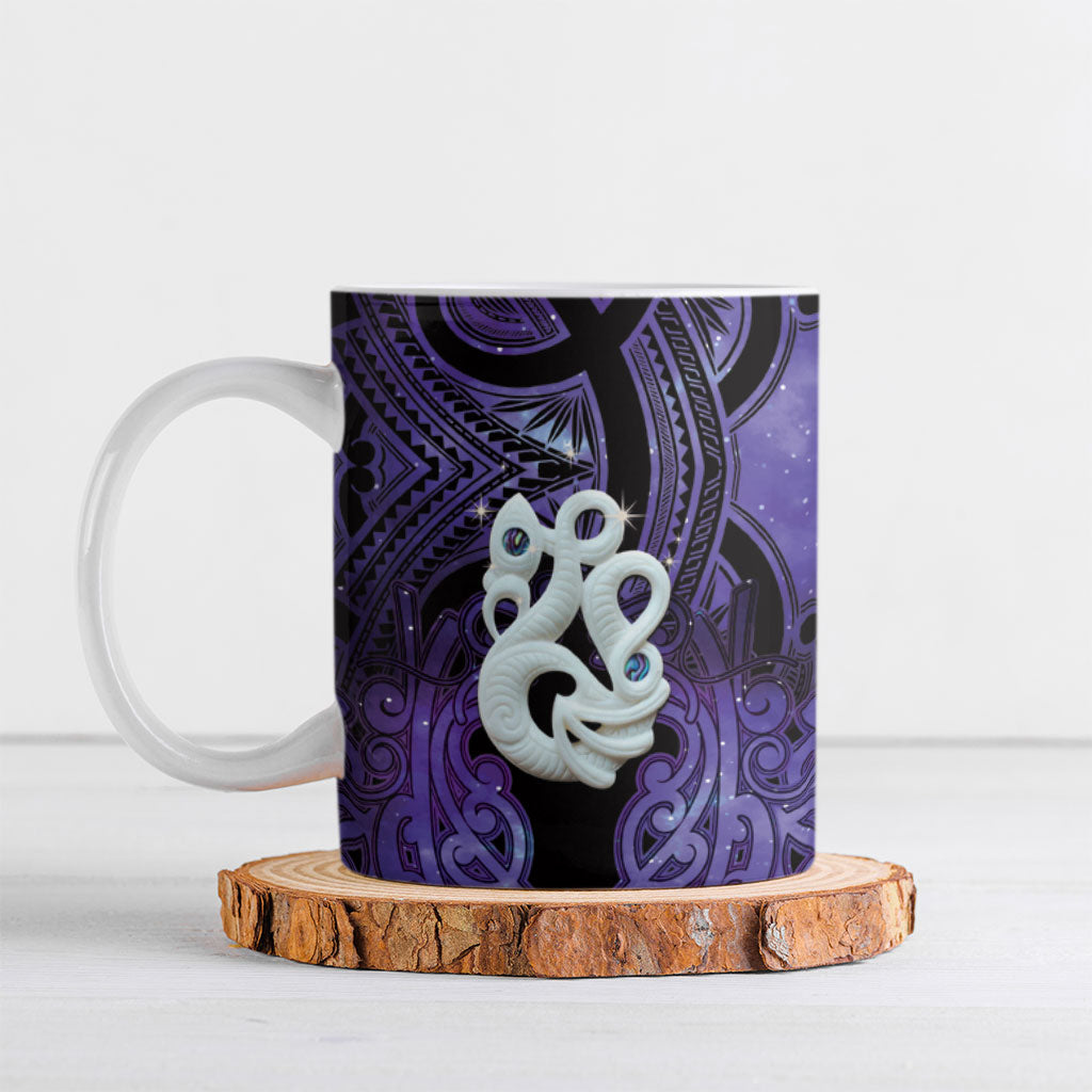 Personalised Maori Matariki Manaia Waiporoporo Ceramic Mug Maori Kowhaiwhai Pattern Galaxy