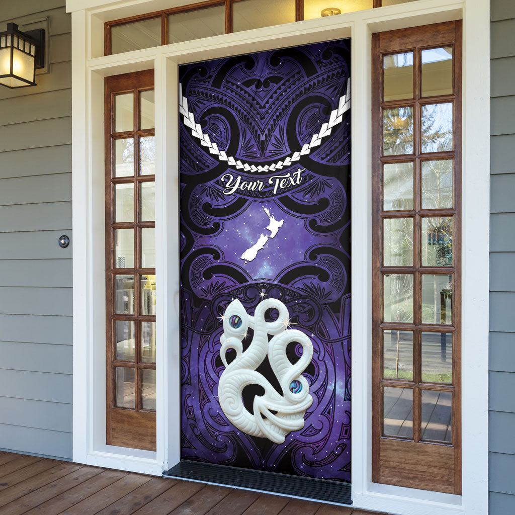 Personalised Maori Matariki Manaia Waiporoporo Door Cover Maori Kowhaiwhai Pattern Galaxy LT01 - Polynesian Pride