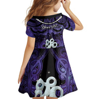 Personalised Maori Matariki Manaia Waiporoporo Family Matching Off The Shoulder Long Sleeve Dress and Hawaiian Shirt Maori Kowhaiwhai Pattern Galaxy LT01 - Polynesian Pride