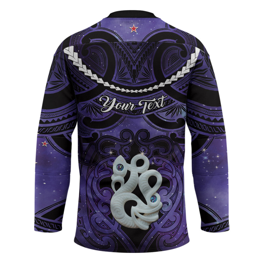 Personalised Maori Matariki Manaia Waiporoporo Hockey Jersey Maori Kowhaiwhai Pattern Galaxy LT01 - Polynesian Pride