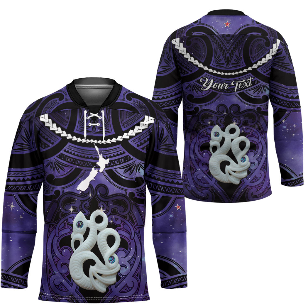 Personalised Maori Matariki Manaia Waiporoporo Hockey Jersey Maori Kowhaiwhai Pattern Galaxy LT01 - Polynesian Pride