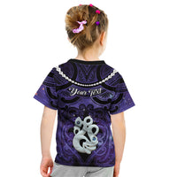 Personalised Maori Matariki Manaia Waiporoporo Kid T Shirt Maori Kowhaiwhai Pattern Galaxy LT01 - Polynesian Pride