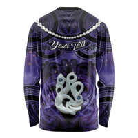 Personalised Maori Matariki Manaia Waiporoporo Long Sleeve Shirt Maori Kowhaiwhai Pattern Galaxy LT01 - Polynesian Pride