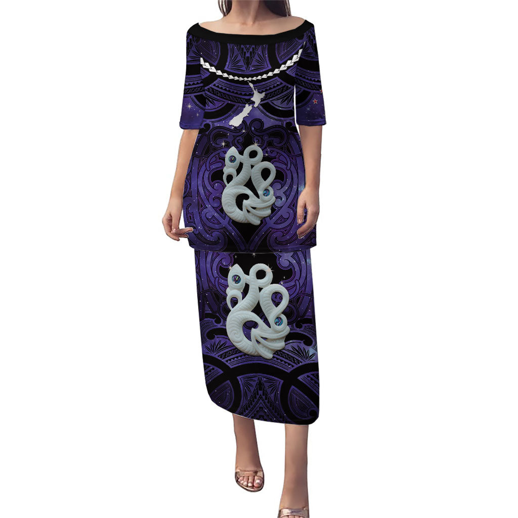 Personalised Maori Matariki Manaia Waiporoporo Puletasi Maori Kowhaiwhai Pattern Galaxy