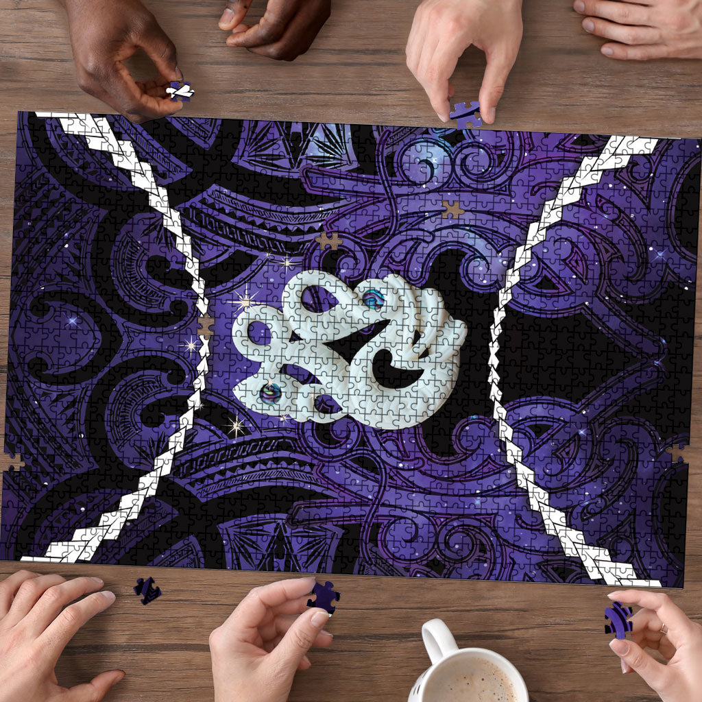 Maori Matariki Manaia Waiporoporo Puzzle Maori Kowhaiwhai Pattern Galaxy LT01 - Polynesian Pride