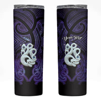 Personalised Maori Matariki Manaia Waiporoporo Skinny Tumbler Maori Kowhaiwhai Pattern Galaxy LT01 Purple - Polynesian Pride